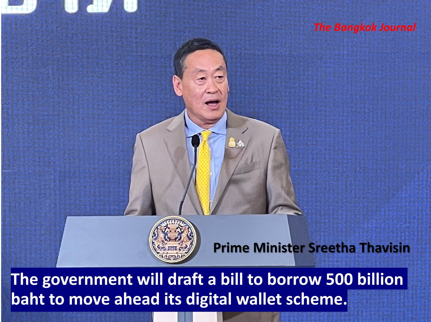 The government will draft a bill to borrow 500 billion baht