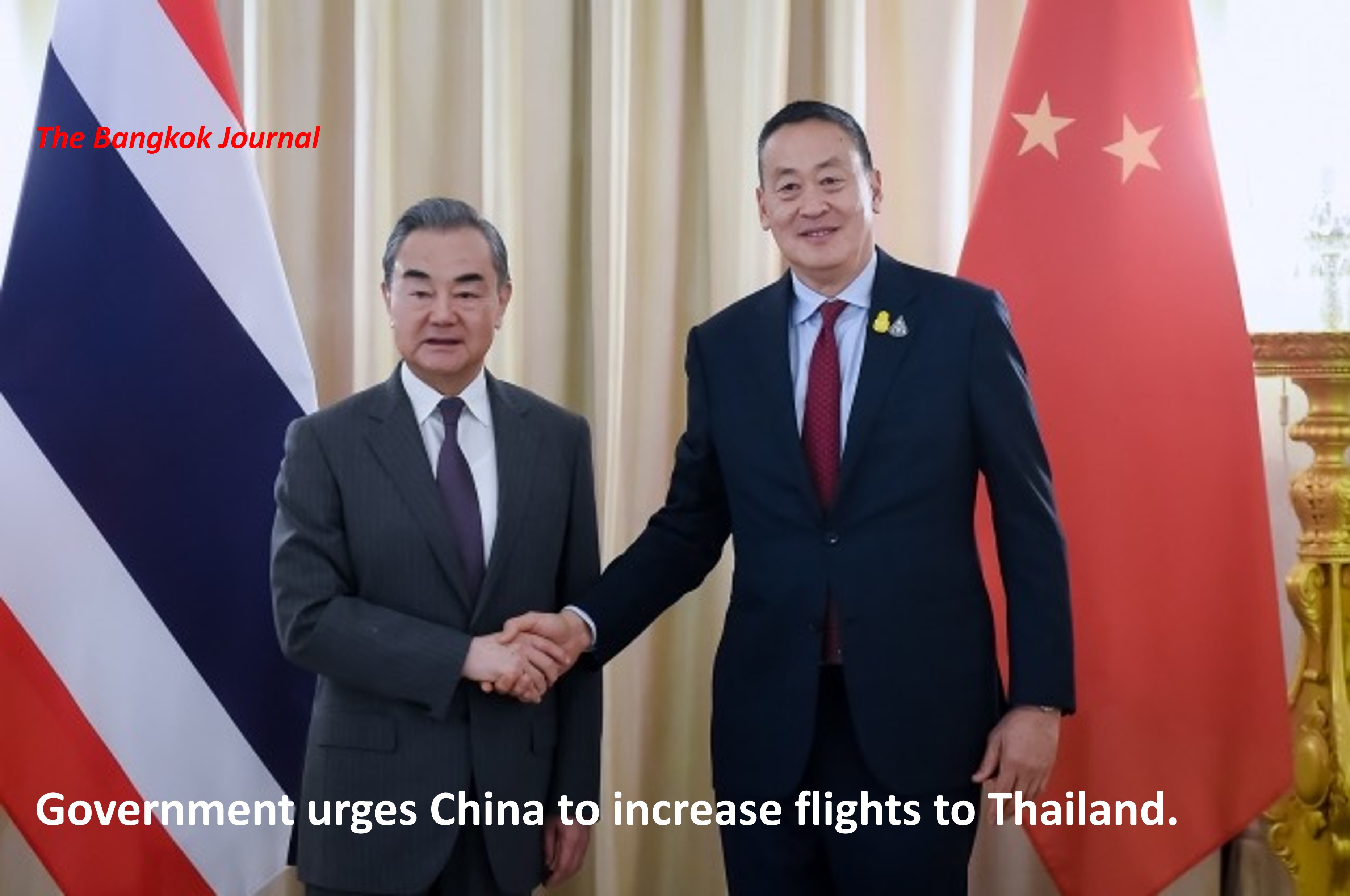 Government urges China to increase flights to Thailand.